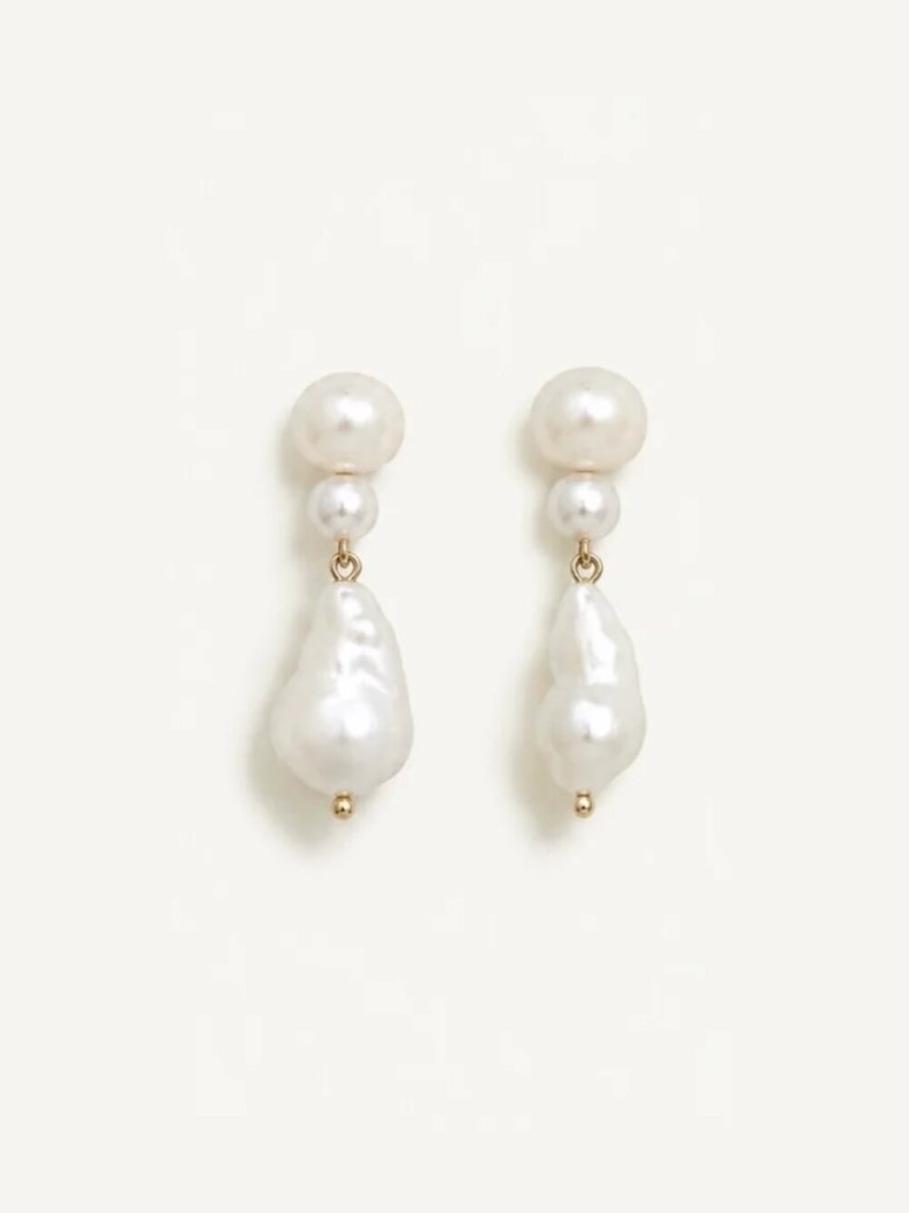 A.B. Ellie Double Baroque Pearl Drop Earrings